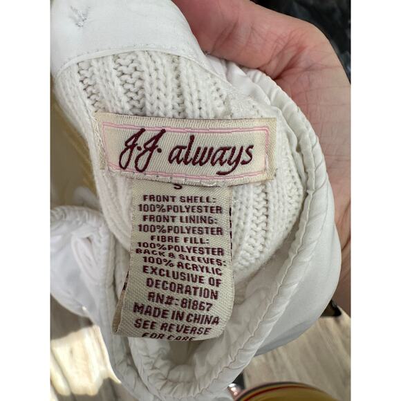 JJAlways Women’s Cream/White Mixed Media Double-Breasted Jacket US S - Picture 8 of 11